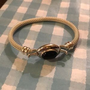 Joseph Esposito Sterling Silver bangle, black onyx